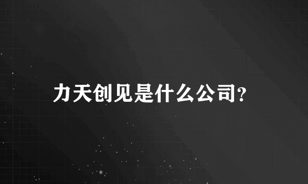 力天创见是什么公司？