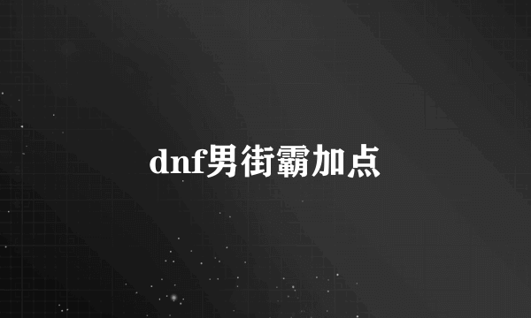 dnf男街霸加点