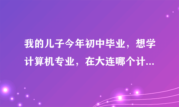 我的儿子今年初中毕业，想学计算机专业，在大连哪个计算机学校好呢？请有亲身体验的给个建议。