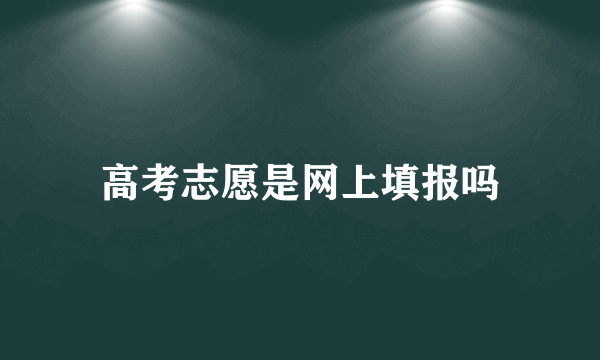 高考志愿是网上填报吗