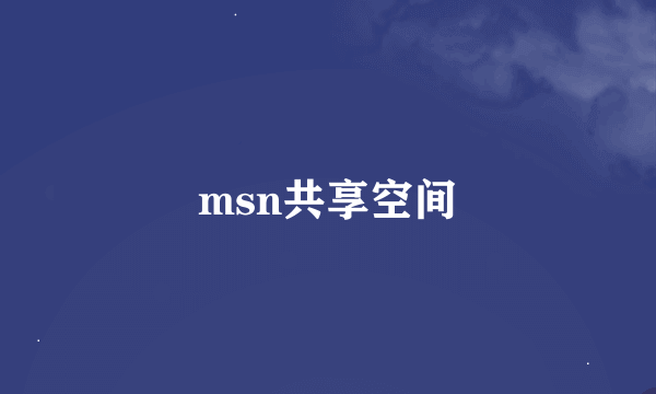 msn共享空间