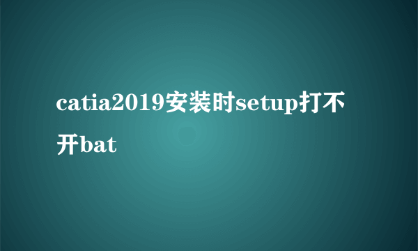 catia2019安装时setup打不开bat