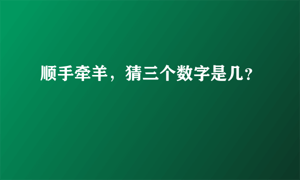 顺手牵羊，猜三个数字是几？