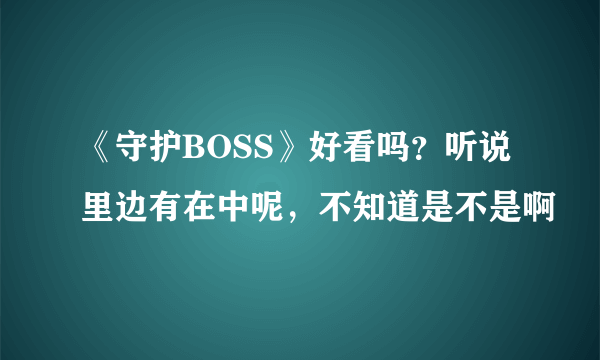 《守护BOSS》好看吗？听说里边有在中呢，不知道是不是啊