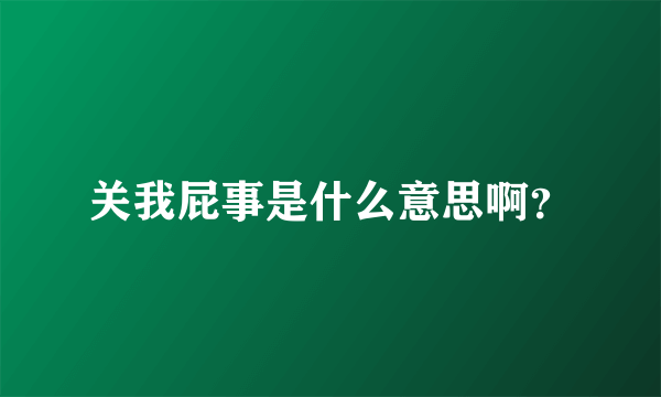 关我屁事是什么意思啊？