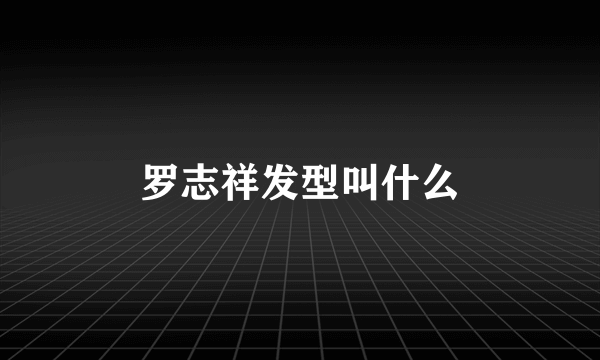 罗志祥发型叫什么