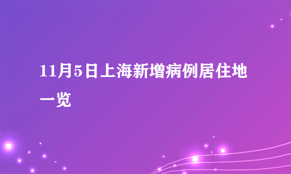 11月5日上海新增病例居住地一览