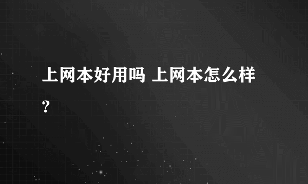 上网本好用吗 上网本怎么样？