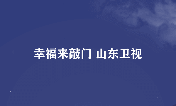 幸福来敲门 山东卫视