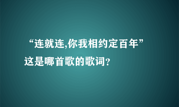 “连就连,你我相约定百年”这是哪首歌的歌词？