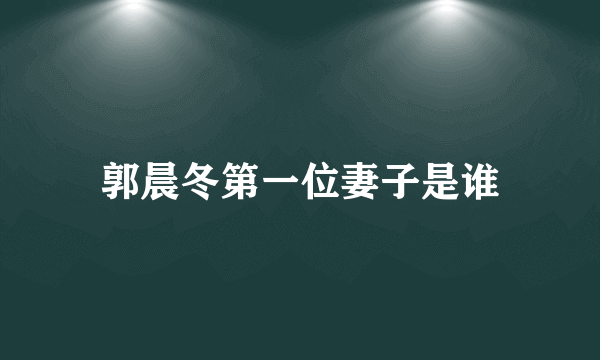 郭晨冬第一位妻子是谁