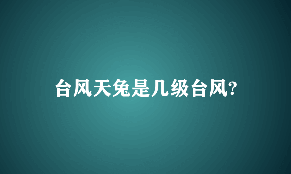 台风天兔是几级台风?