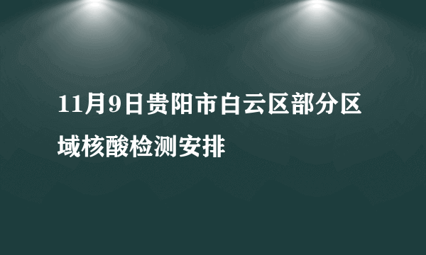 11月9日贵阳市白云区部分区域核酸检测安排