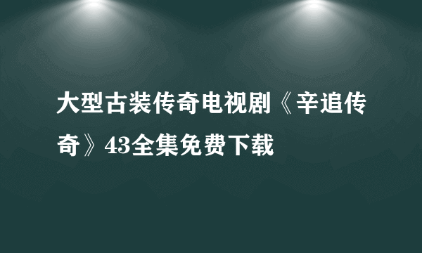 大型古装传奇电视剧《辛追传奇》43全集免费下载