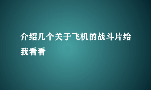 介绍几个关于飞机的战斗片给我看看