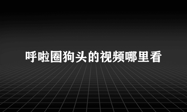 呼啦圈狗头的视频哪里看