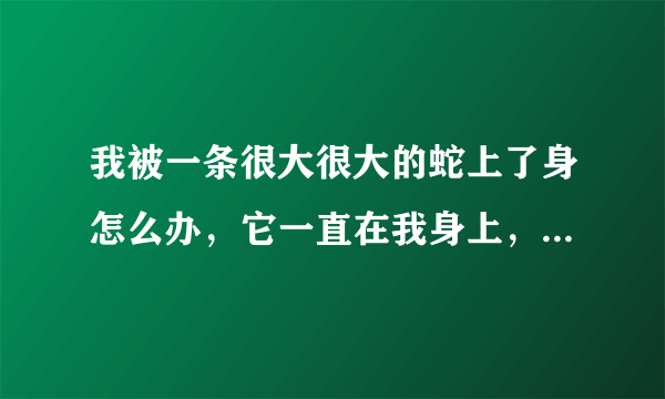 我被一条很大很大的蛇上了身怎么办，它一直在我身上，白天我都能感觉到，