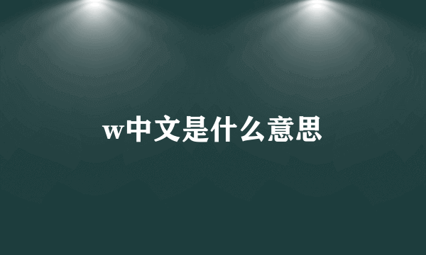 w中文是什么意思