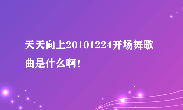 天天向上20101224开场舞歌曲是什么啊！