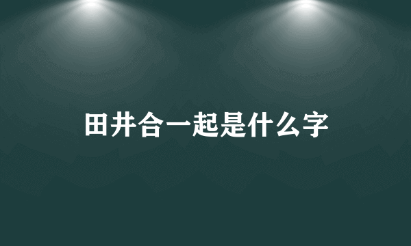 田井合一起是什么字