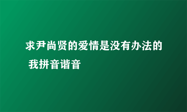 求尹尚贤的爱情是没有办法的 我拼音谐音