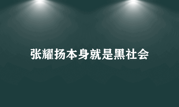 张耀扬本身就是黑社会