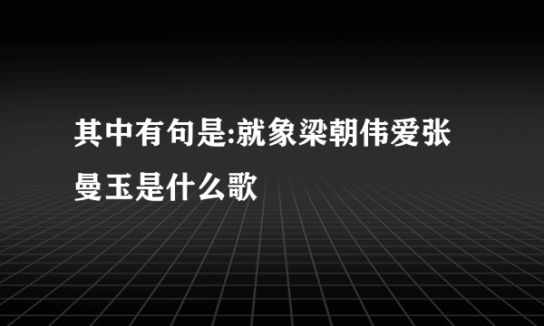 其中有句是:就象梁朝伟爱张曼玉是什么歌