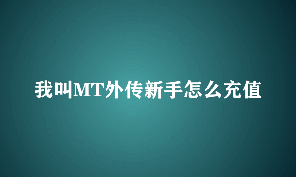 我叫MT外传新手怎么充值