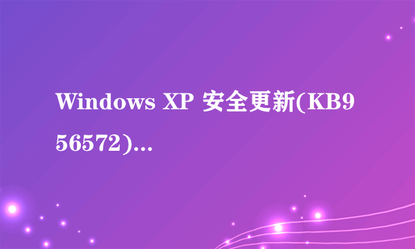 Windows XP 安全更新(KB956572)安装失败