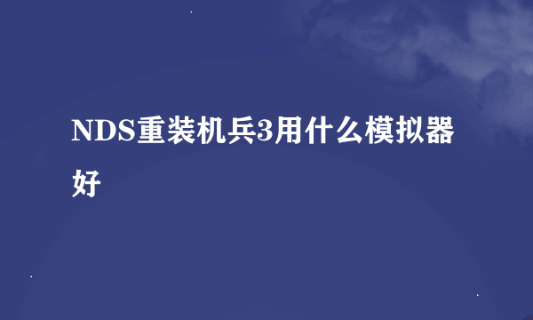 NDS重装机兵3用什么模拟器好