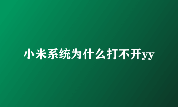 小米系统为什么打不开yy