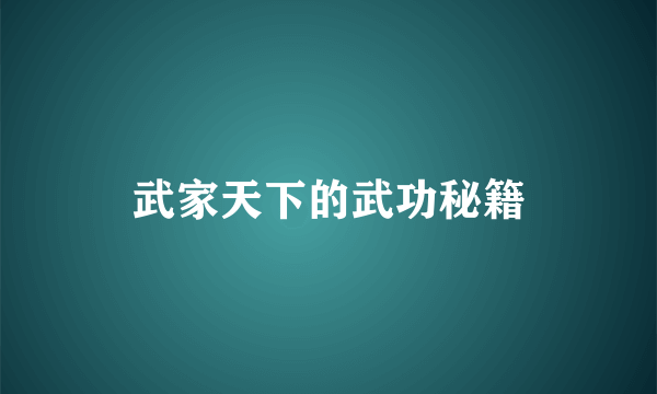 武家天下的武功秘籍