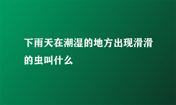 下雨天在潮湿的地方出现滑滑的虫叫什么