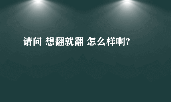 请问 想翻就翻 怎么样啊?