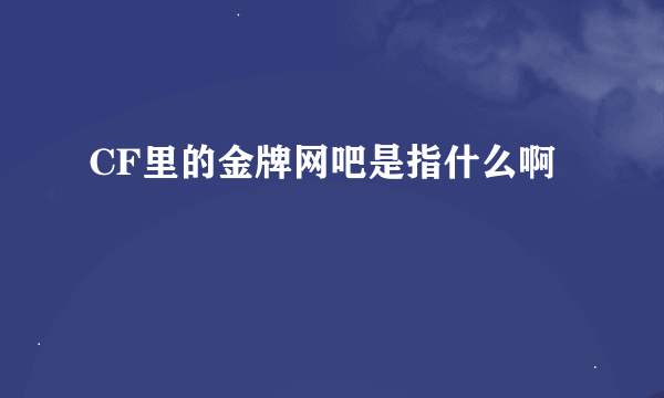 CF里的金牌网吧是指什么啊