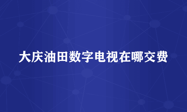 大庆油田数字电视在哪交费