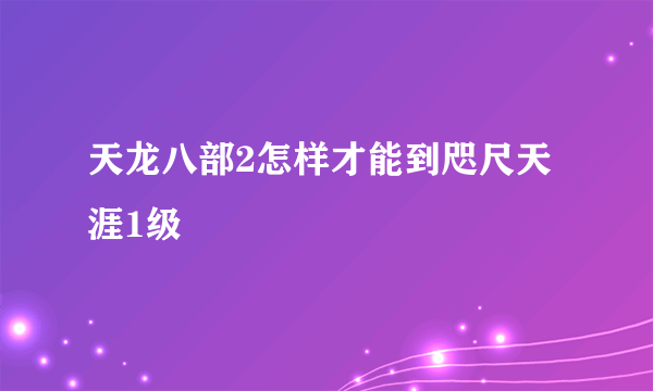 天龙八部2怎样才能到咫尺天涯1级