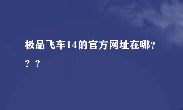 极品飞车14的官方网址在哪？？？