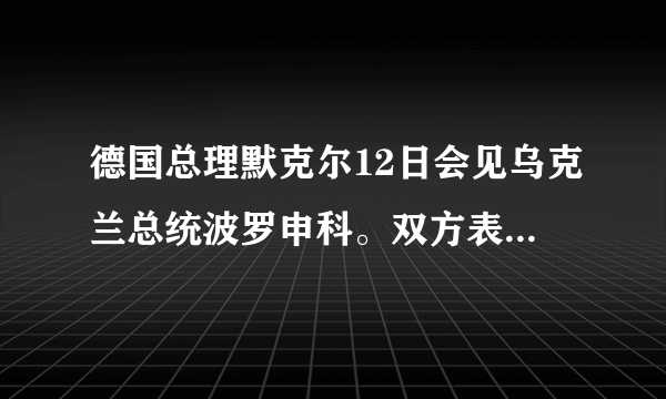 德国总理默克尔12日会见乌克兰总统波罗申科。双方表示将继续推动通过（）磋商解决乌克兰东部地区冲突。