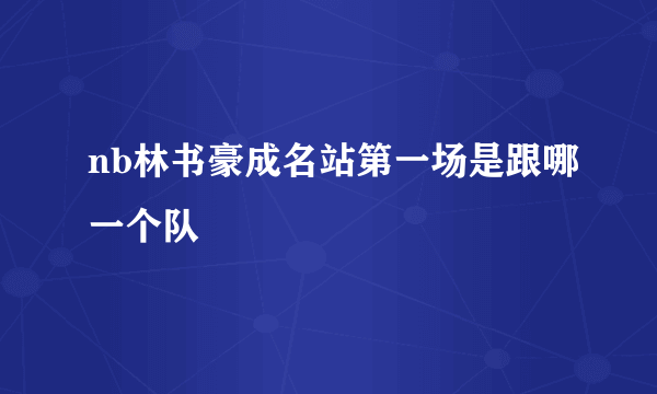 nb林书豪成名站第一场是跟哪一个队