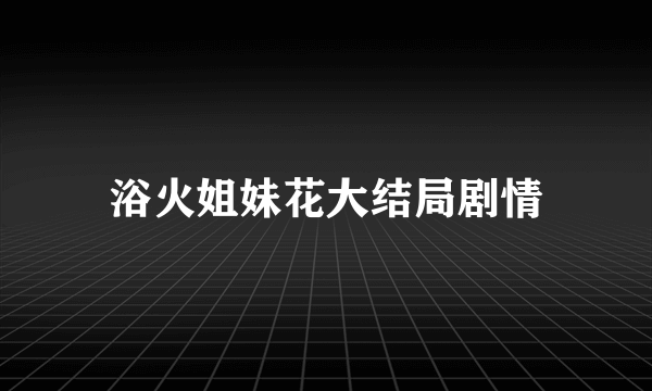 浴火姐妹花大结局剧情