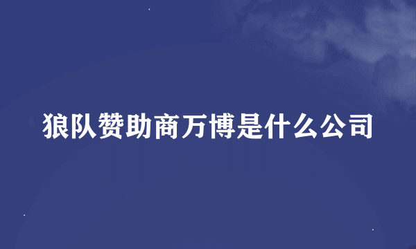 狼队赞助商万博是什么公司