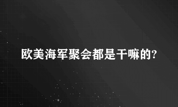 欧美海军聚会都是干嘛的?