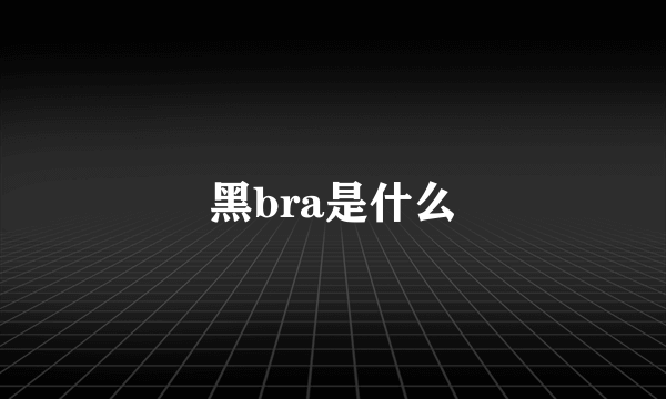 黑bra是什么