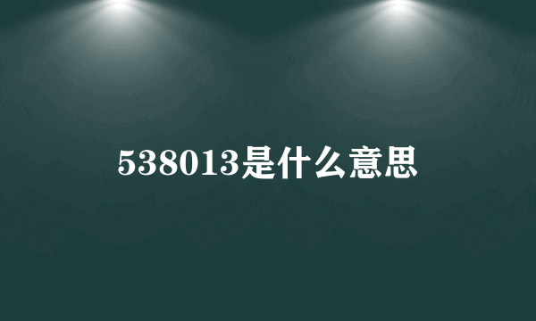 538013是什么意思