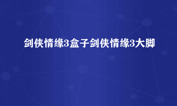 剑侠情缘3盒子剑侠情缘3大脚