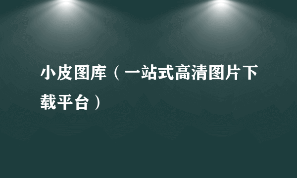 小皮图库（一站式高清图片下载平台）