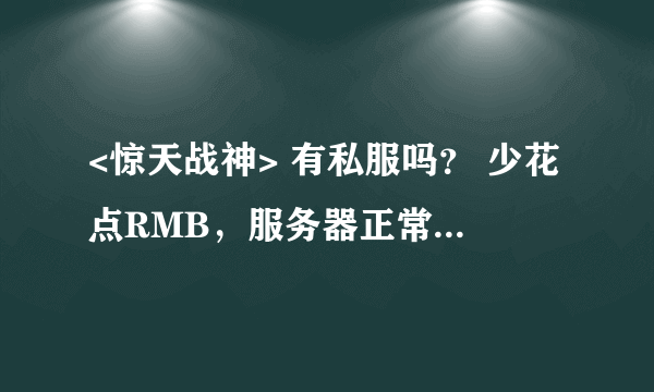 <惊天战神> 有私服吗？ 少花点RMB，服务器正常、经验高点，掉率高些。 都比其它代理好。