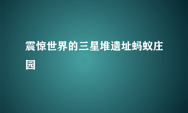 震惊世界的三星堆遗址蚂蚁庄园