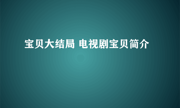 宝贝大结局 电视剧宝贝简介